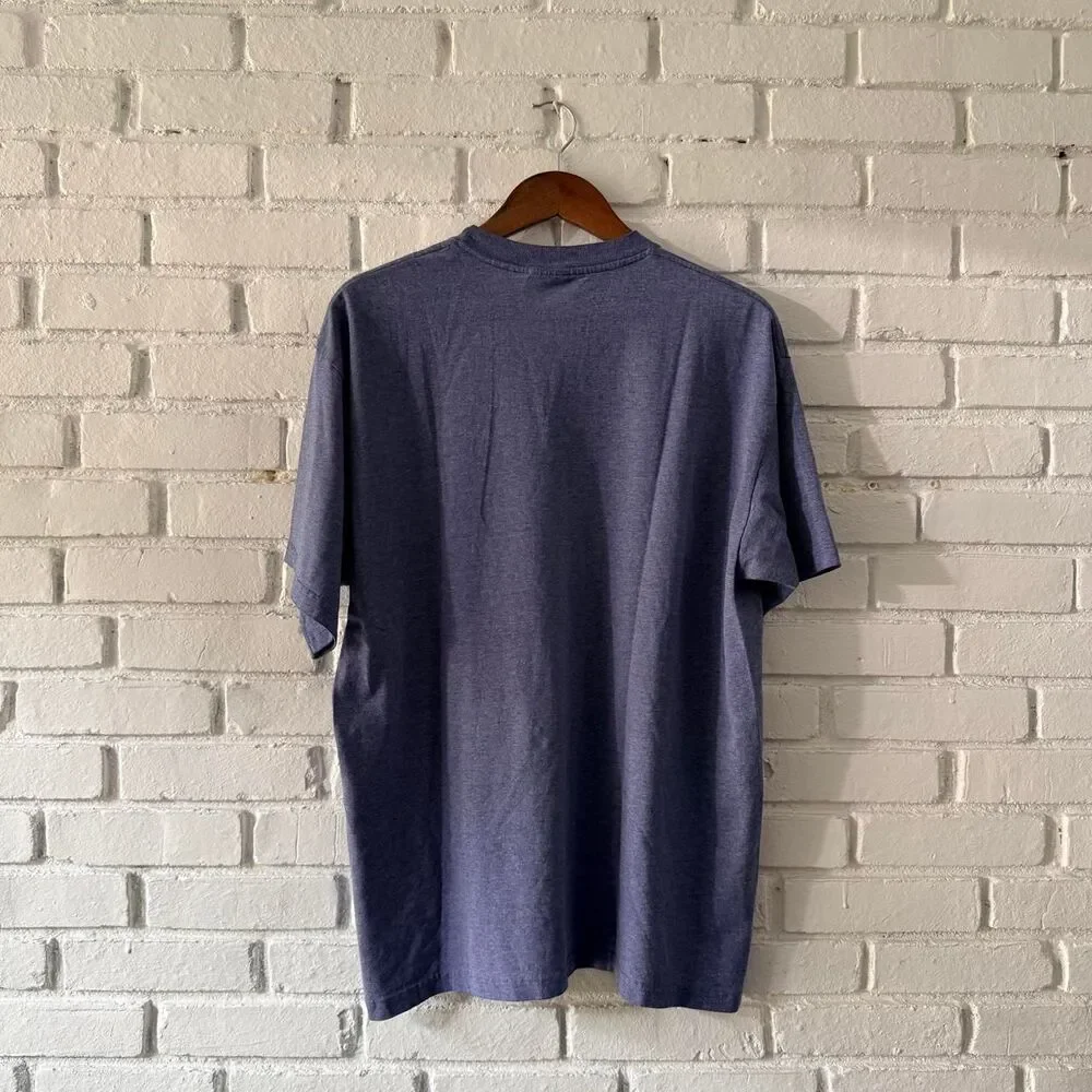 Vintage 90s Nike Blue Embroidered Swoosh Essential Tee White Tag (Size Large)
